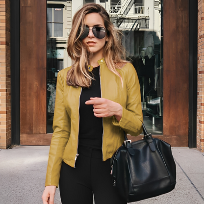 Lysiane - Elegantní zimní kožený kabát pro ženy