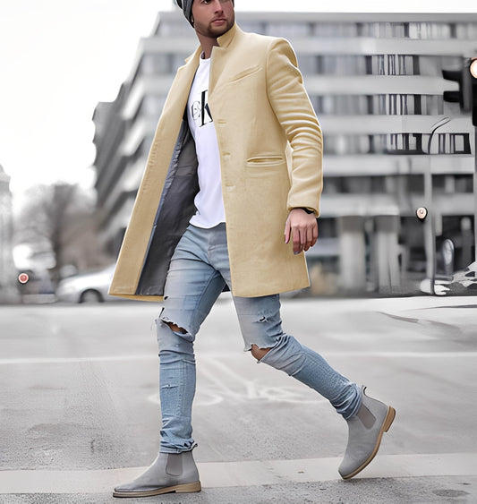 Cordell - Pohodlný dlouhý vlněný kabát pro muže