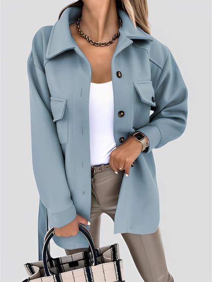 Tiffanie - Moderní, lehká vlněná bunda s převráceným límcem pro ženy