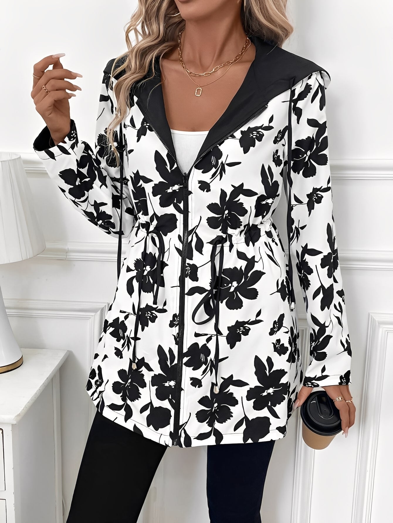 Jennelle - Moderní oboustranná bunda s kapucí pro ženy