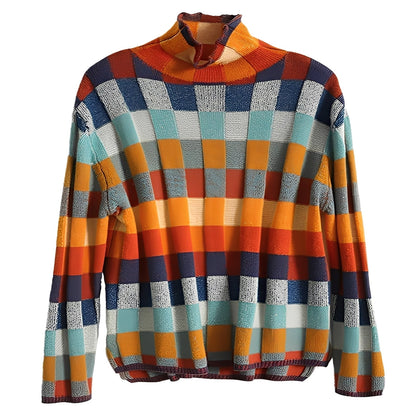 Katherine - Moderní kašmírový patchworkový dámský svetr