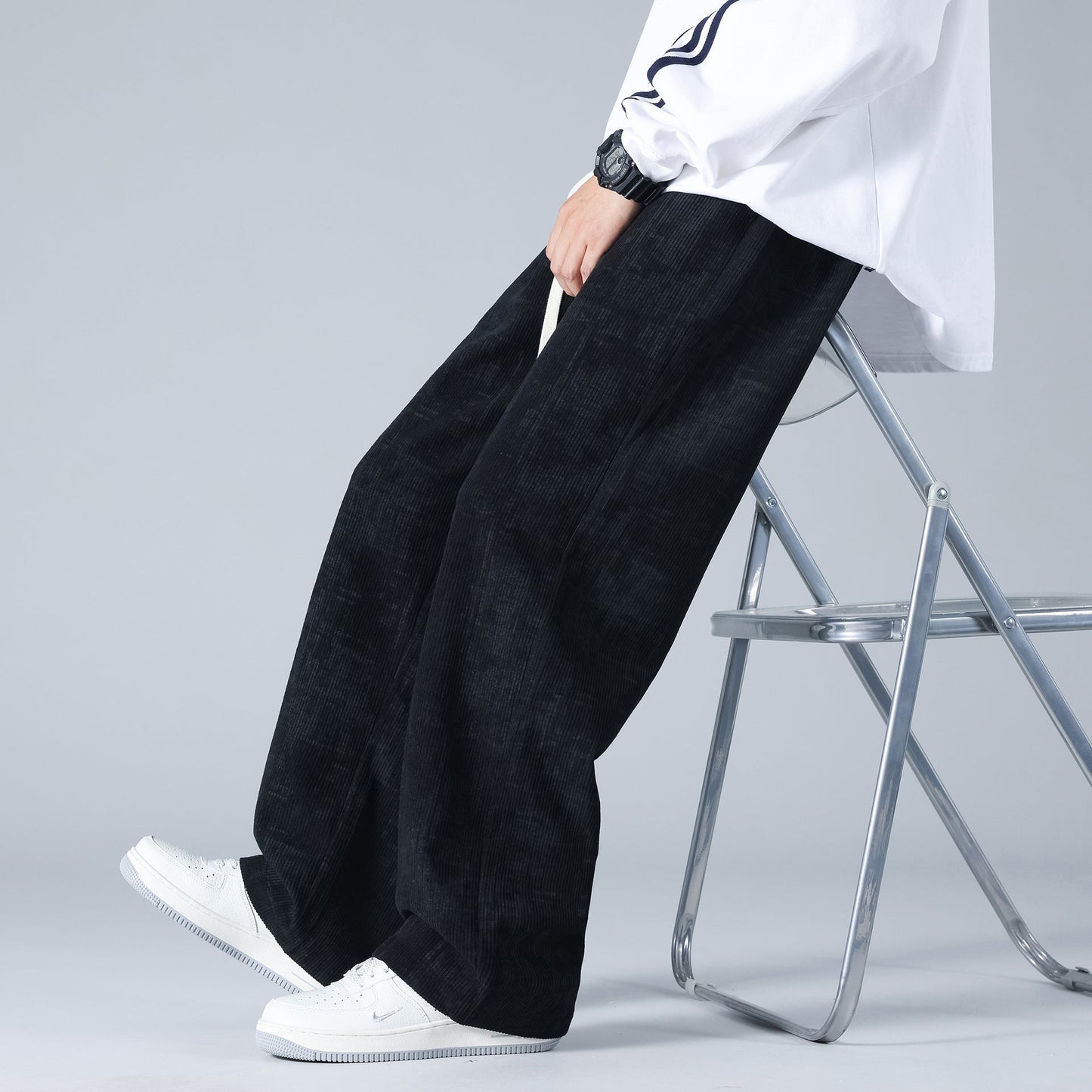 Larry - Stylové, volně střižené manšestrové joggingové kalhoty pro muže