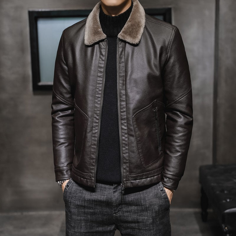 Ben - Retro kožená biker bunda z hřejivé kůže pro muže
