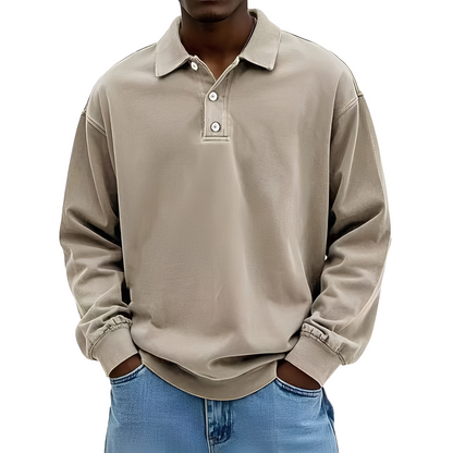 Chris - Tradiční pevné pánské tričko s dlouhým rukávem