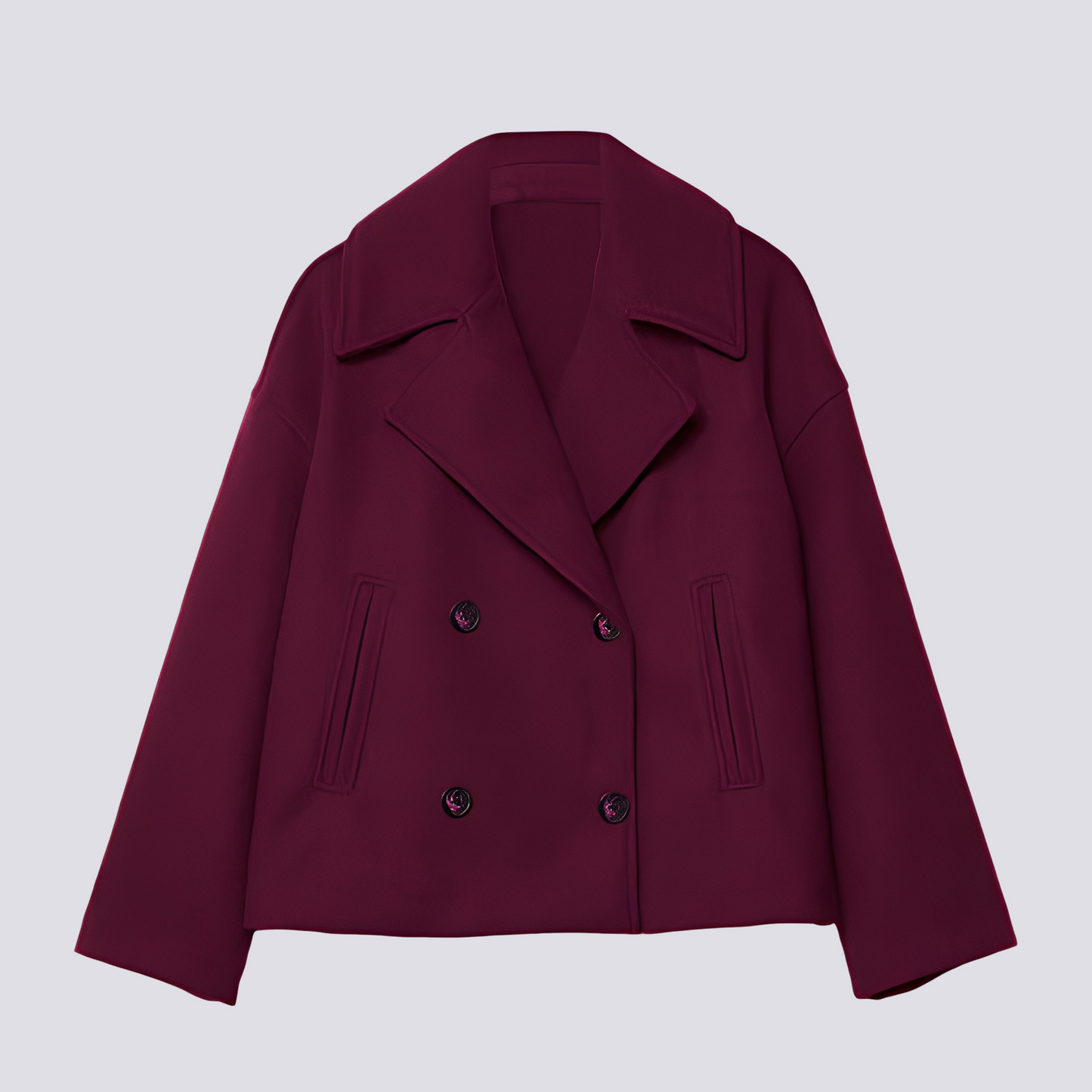 Bethney - Krátký stylový vlněný kabát s reverzním límcem pro ženy