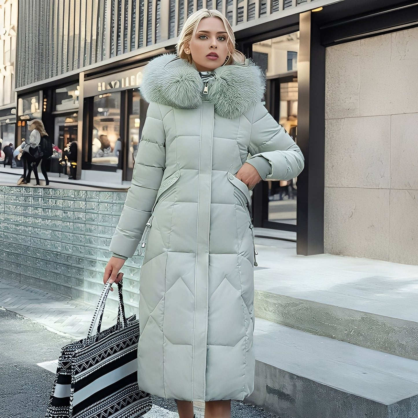 Rachel - Elegantní, přiléhavý kabát s kapucí pro ženy