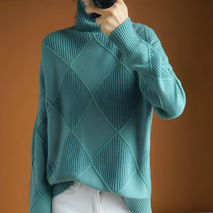 Mariette - Svetr s rolákem oversize zimní pro ženy