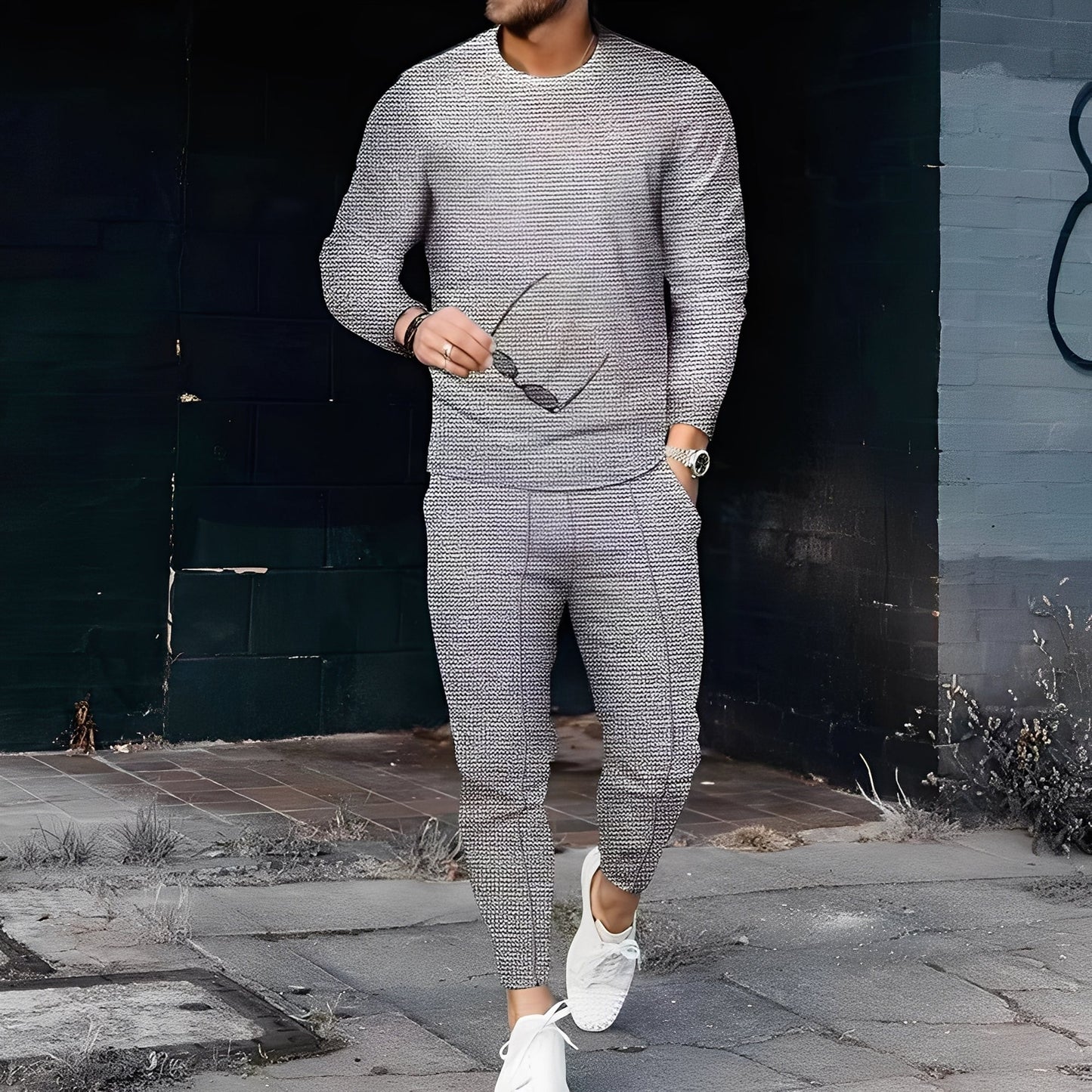 Dillan - Pánská vaflová ležérní souprava slim-fit