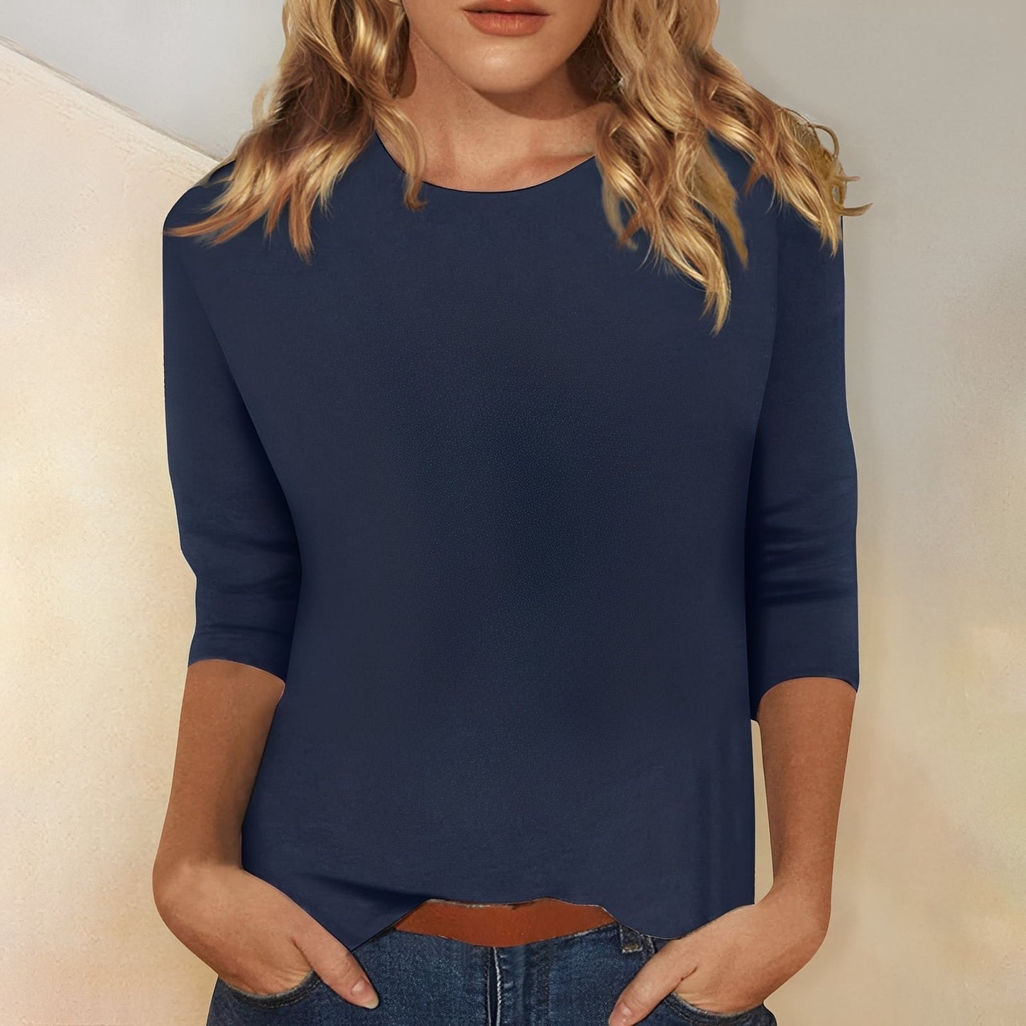 Louisa - Pohodlné, jednoduché dámské tričko s dlouhým rukávem