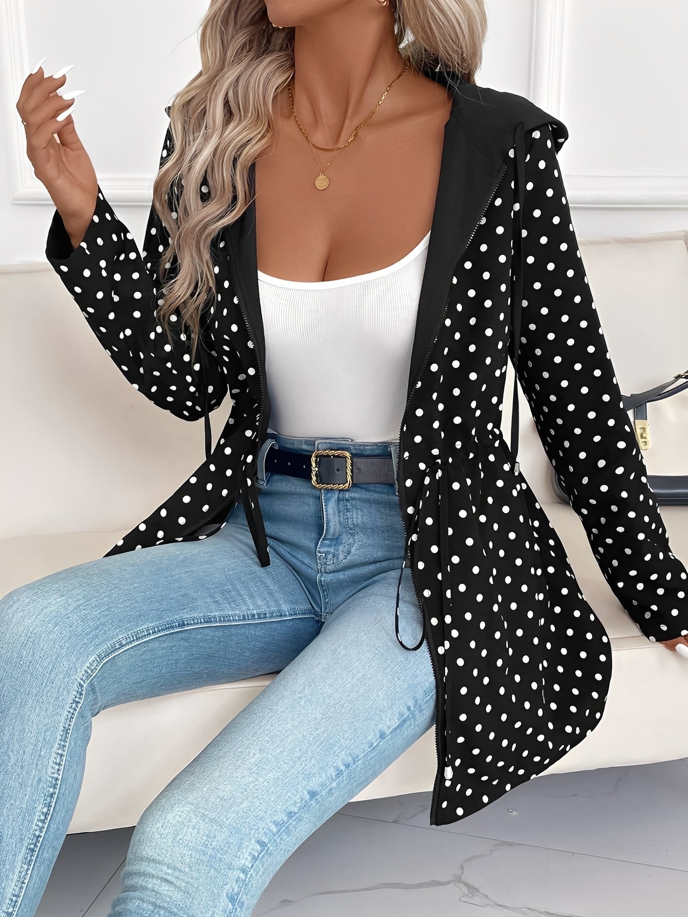 Jennelle - Moderní oboustranná bunda s kapucí pro ženy