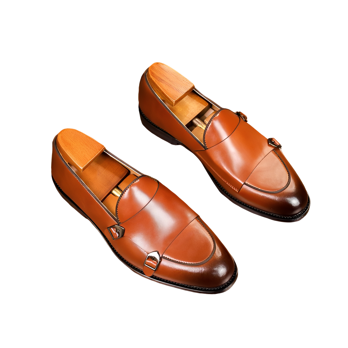 Bryan - Pánské formální kožené mokasíny s dvojitou přezkou