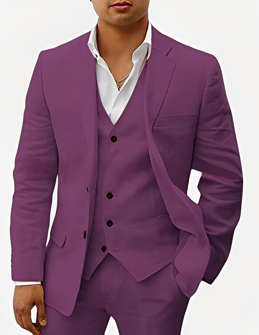 Beckham - Stylová lněná souprava pro muže z tří dílů