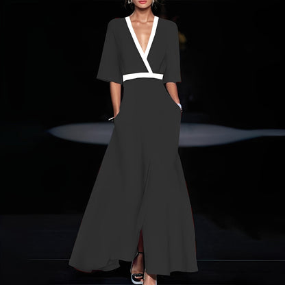 Débora - Dlouhé elegantní šaty s květinovým vzorem pro ženy