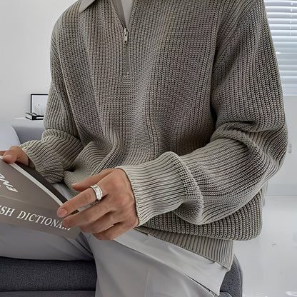 Jeffrey - Elegantní, volně pletený pánský svetr