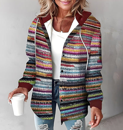 Éliette - Zimní kostkovaná mikina s kapucí pro ženy