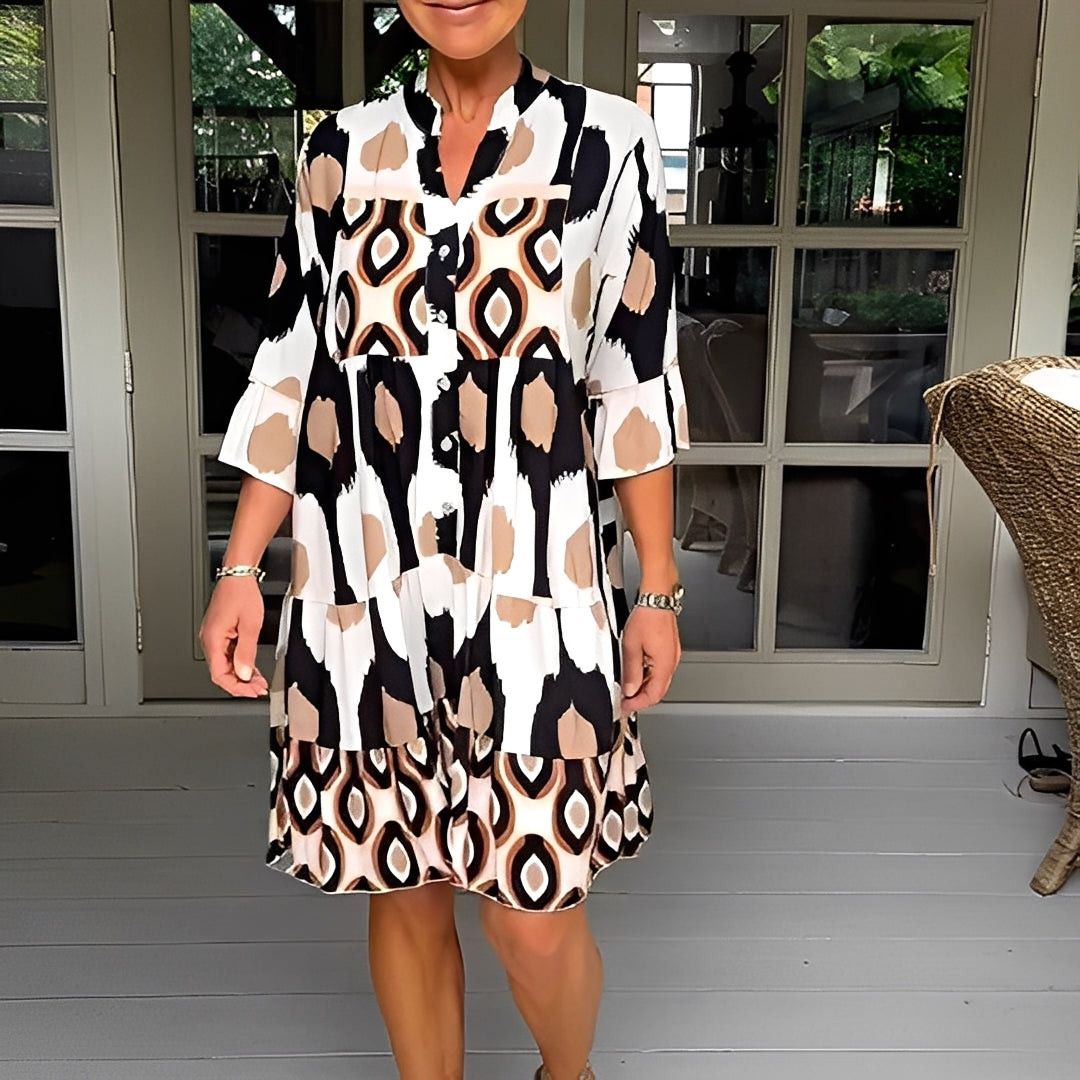 Floriane - Volné šaty s potiskem pro ženy