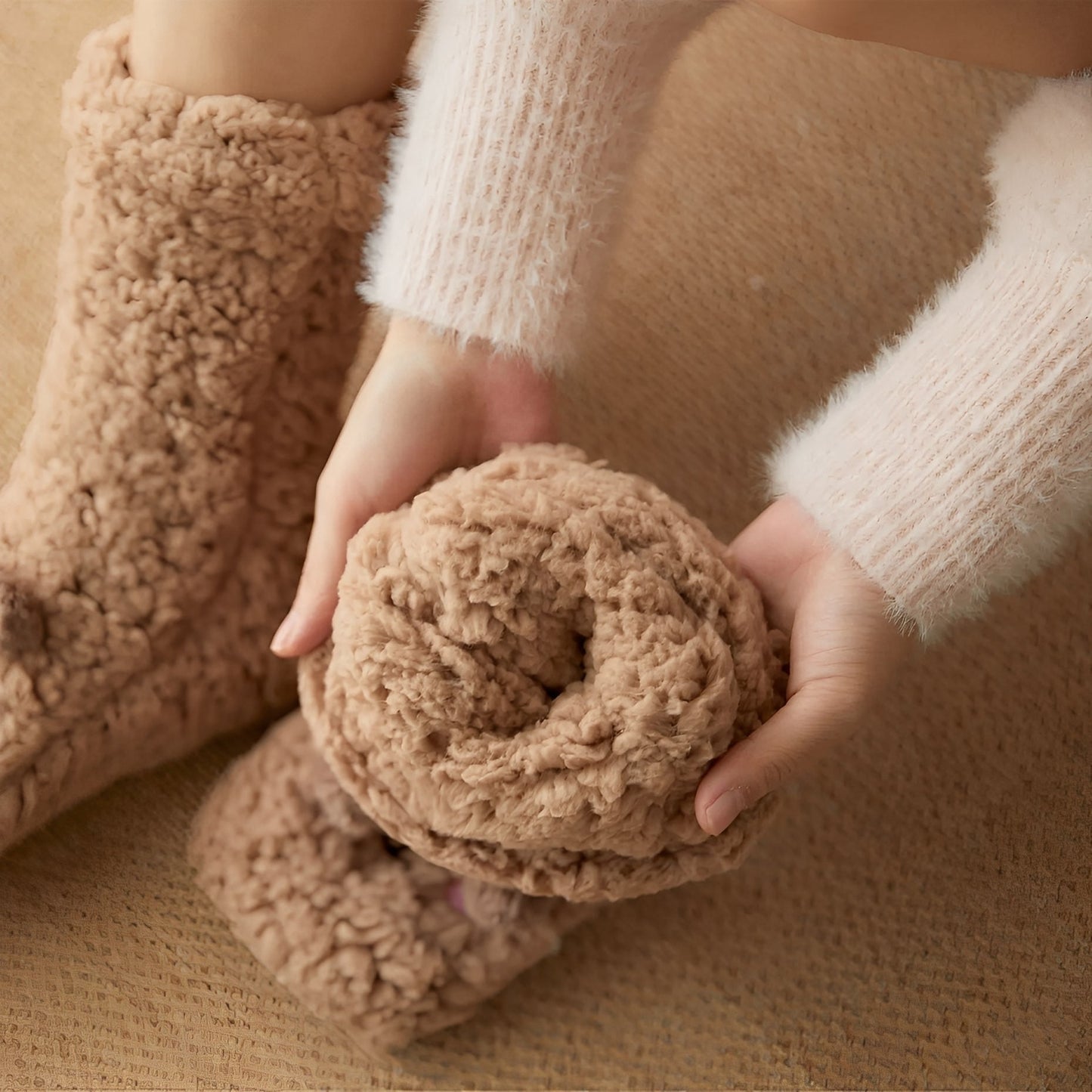 Caelie - Stylové, roztomilé a robustní fleece ponožky pro ženy