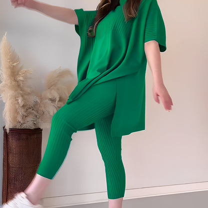 Roxanna - Pohodlná, volně padnoucí pletená dvoudílná sada pro ženy