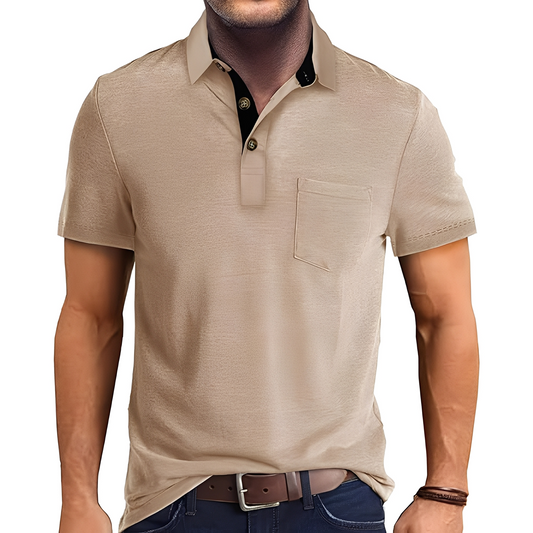 Abner - Retro polo tričko s krátkým rukávem pro muže