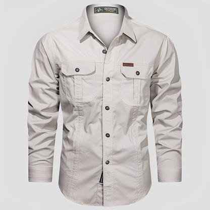 Ranulph - Pánská neformální košile s dlouhým rukávem a kapsami