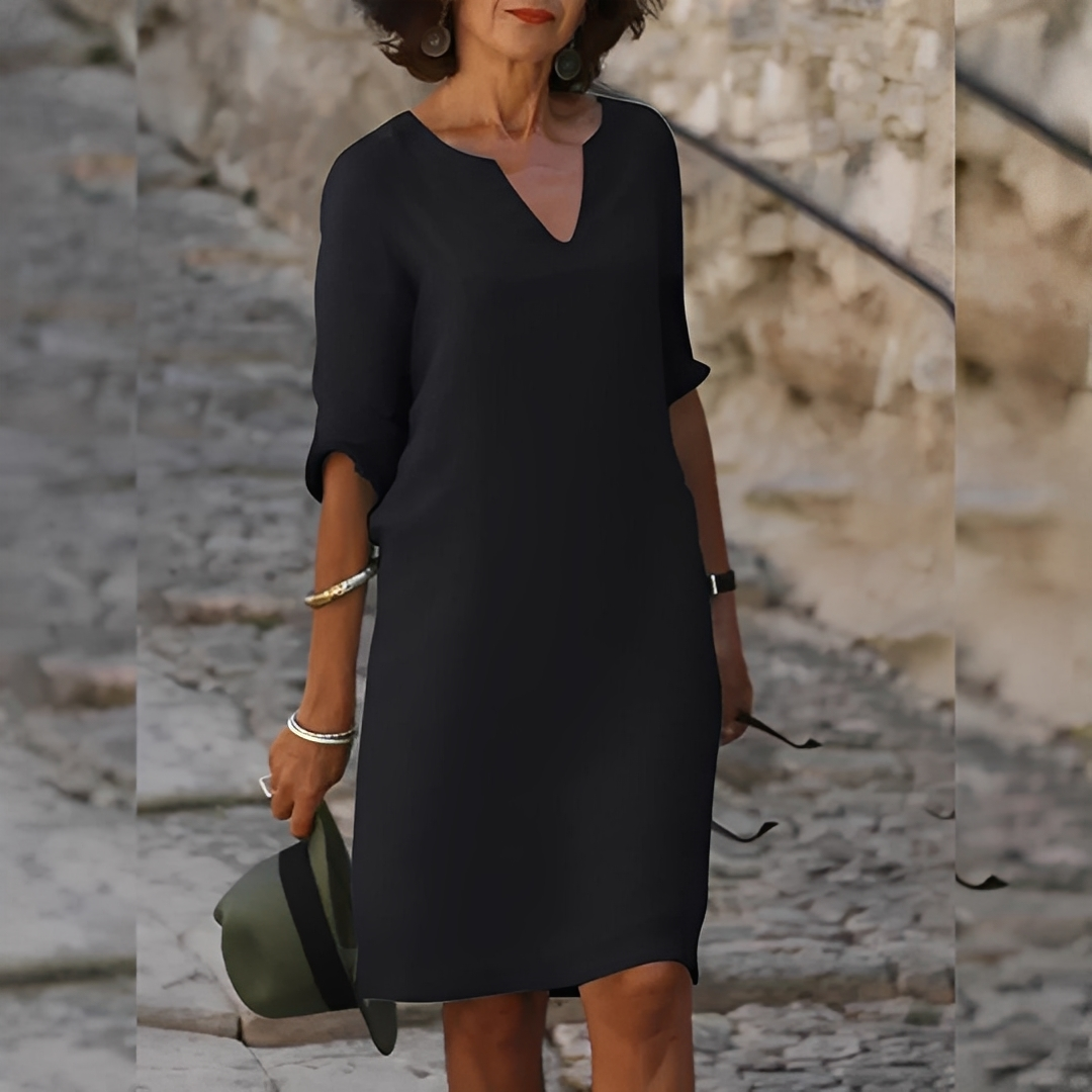 Guilaine - Elegantní šaty s V výstřihem pro ženy