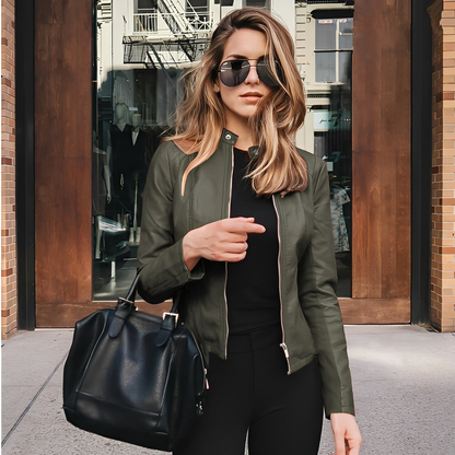 Lysiane - Elegantní zimní kožený kabát pro ženy