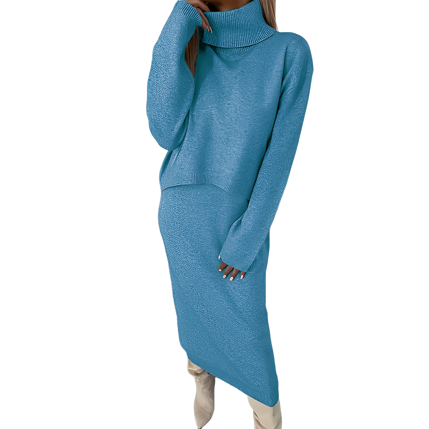 Natalee - Módní set s rolákem a sukní pro ženy