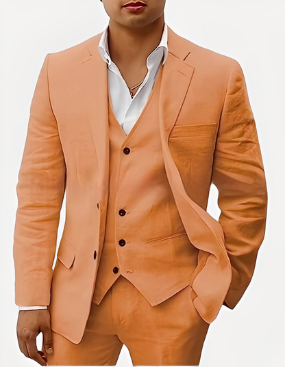 Beckham - Stylová lněná souprava pro muže z tří dílů