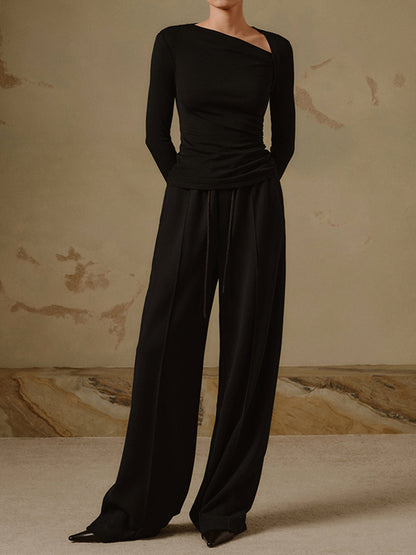 Selina – Asymetrické Dlouhé Tričko se Žebrováním