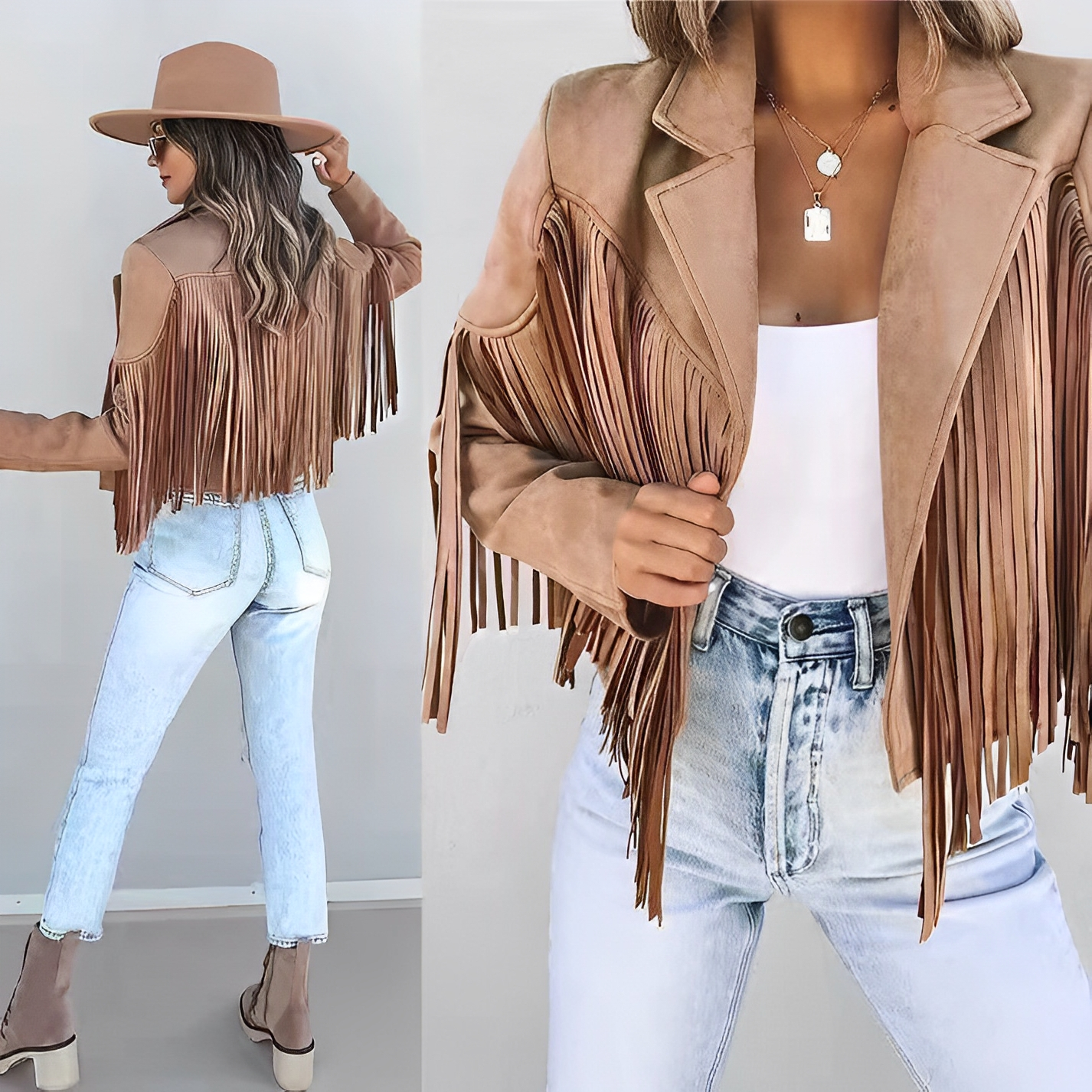 Margo – Stylová třásňová podzimní bunda pro ženy