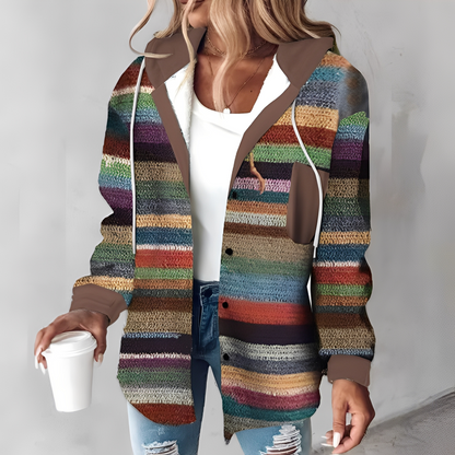 Martina - Pohodlná vlněná bunda s kapucí pro ženy