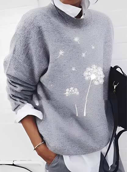 Milly - Stylový, volně střižený dámský svetr s potiskem