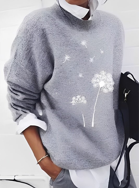 Milly - Stylový, volně střižený dámský svetr s potiskem