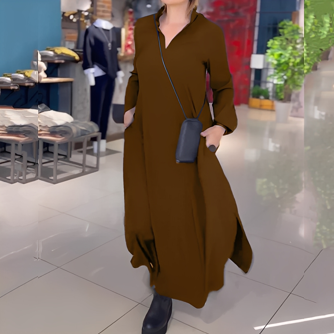 Hélène - Volné šaty s bočním rozparkem pro ženy