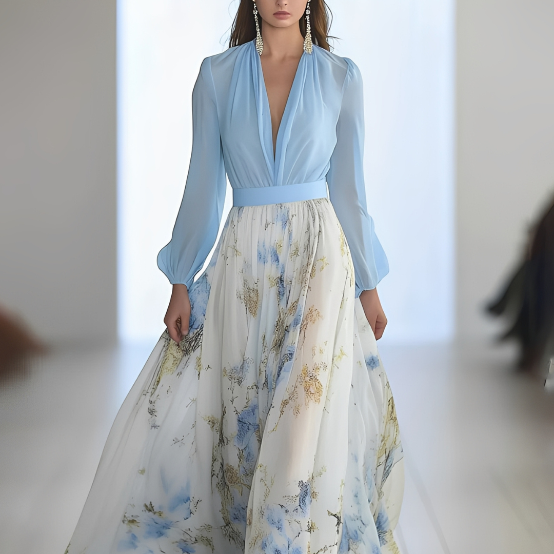 Sandrine - Prodyšné šaty s V výstřihem pro ženy