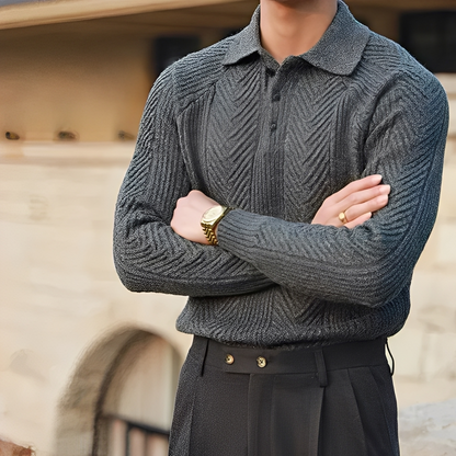 Darius – Svetr s Pletenými Dlouhými Rukávy