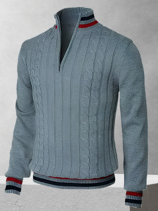 RALPH POLO – Zipper-pletený svetr v italském stylu