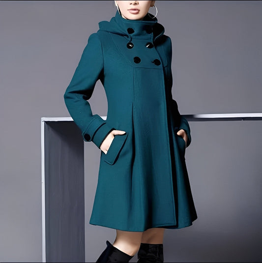 Maree - Volný kabát s kapucí a bočními kapsami pro ženy