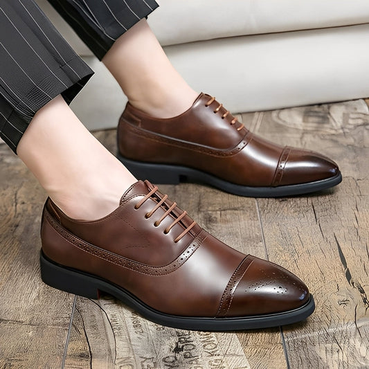 Fulton - Moderní formální kožené boty s brogue prvky pro muže