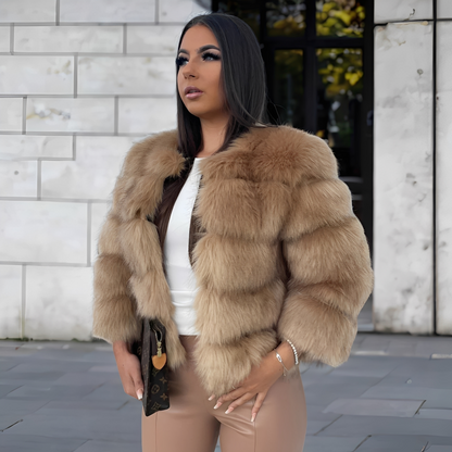 Amelia - Stylový, hřejivý kabát z umělé kožešiny pro ženy