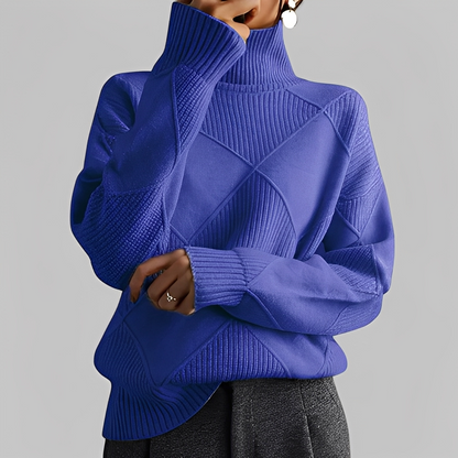 Mariette - Svetr s rolákem oversize zimní pro ženy